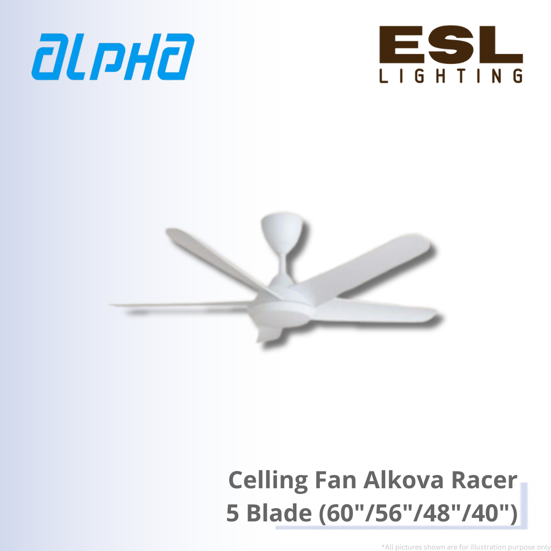 ALPHA Celling Fan Alkova Racer - 5 Blade (60"/56"/48"/40")