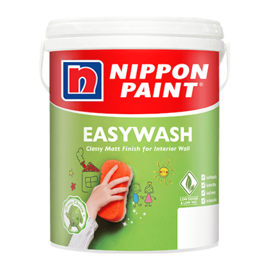 Hong Hsen Hardware Nippon Paint 5 Litre / 18 Litre Easy Wash Acrylic Emulsion Interior Color Paint