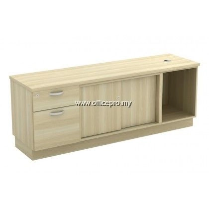 Open Shelf + Sliding Door + Fixed Pedestal 1D1F Side Cabinet Klang IPQ-YOSP 1626 