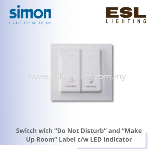 SIMON V5 SERIES Switch with “Do Not Disturb” and “Make Up Room” Label c/w LED Indicator - DV59024A