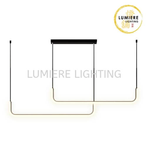 Post Modern Minimalist Linear Design Black Pendant Light