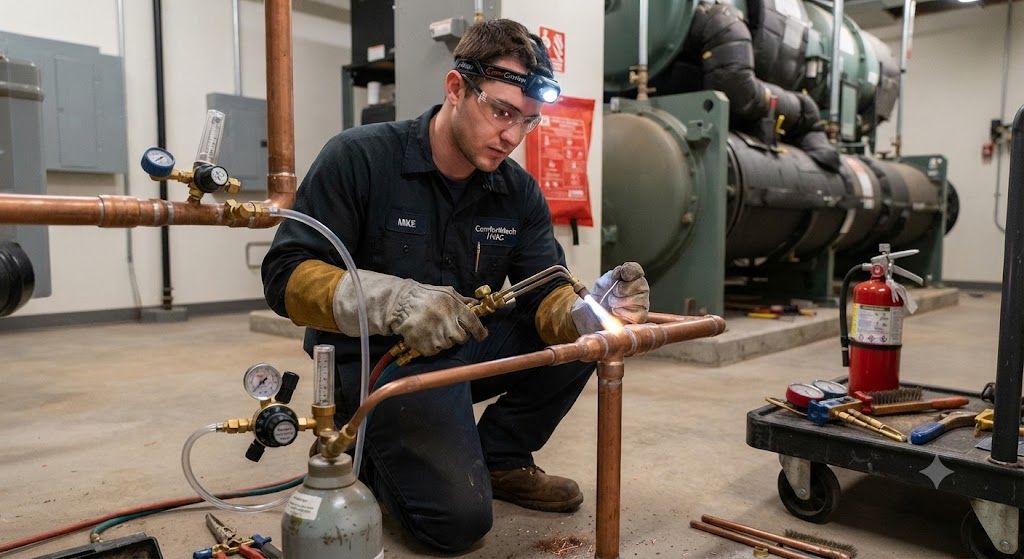 safe HVAC brazing nitrogen purging practices