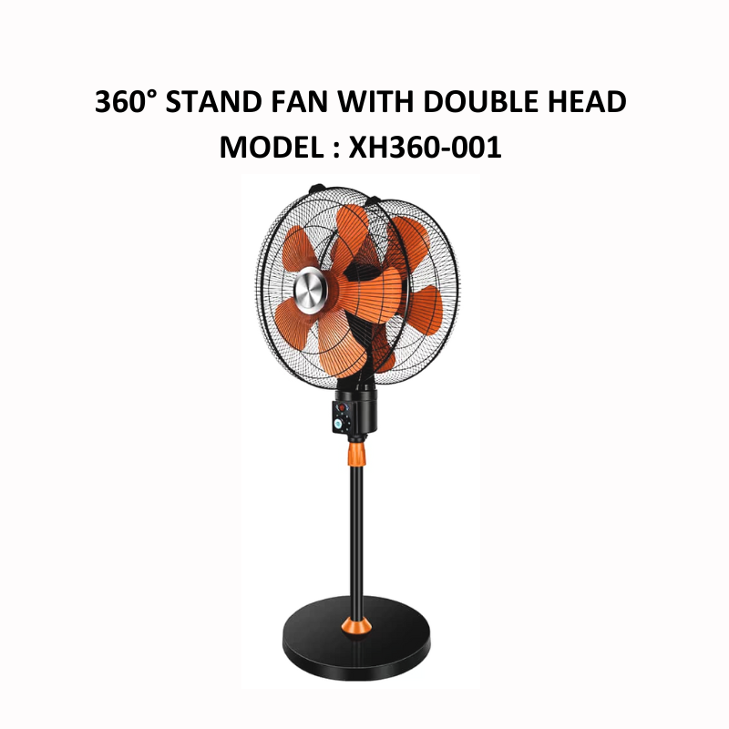 ONGPLAS 360掳 Stand Fan with Double Head XH360-001