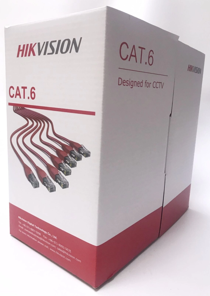 HIKVISION CAT6 Cable - 305 m CAT6 UTP Network Cable (Solid Copper, 0.55 mm, Orange) (DS-1LN6-SC0)