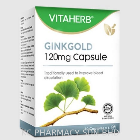 VITAHERB GINKGOLD 120mg Capsule  - Ginkgo Biloba For Heart & Memory