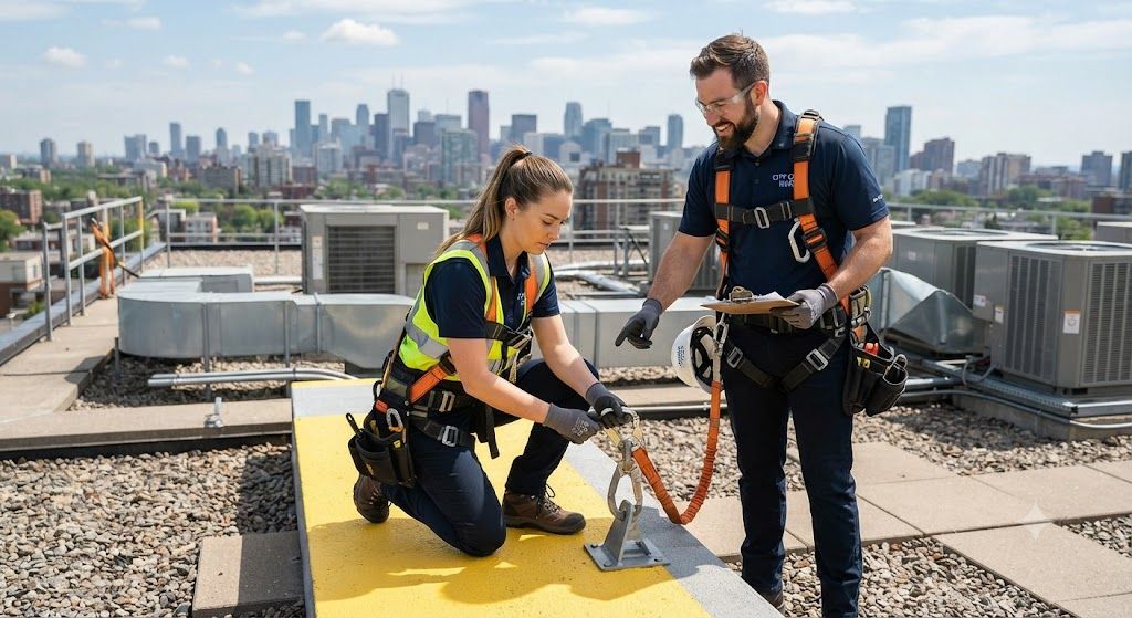 commercial HVAC fall prevention methods