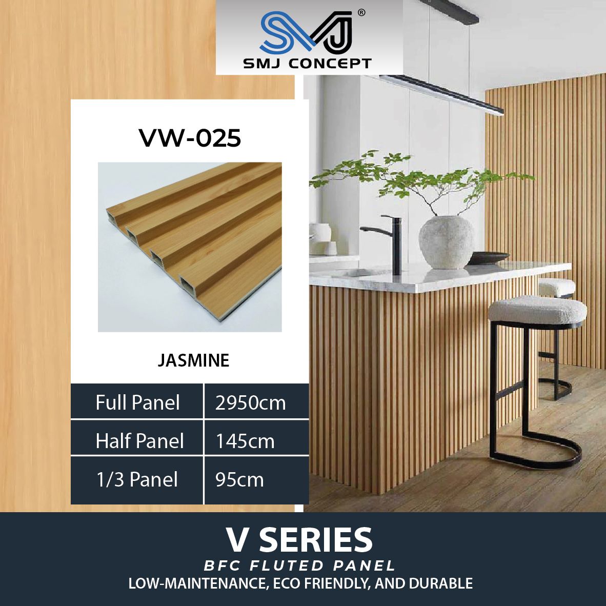Interlock Fluted Panel V Series | Jasmine |VW025