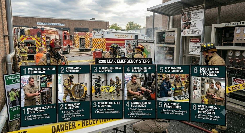 R290 leak emergency steps