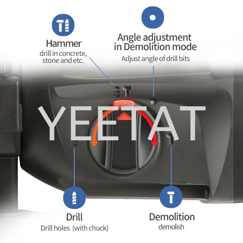 [ DONGCHENG ] DZC05-26B Electric Rotary Hammer Drill 800W 26mm Machine 3 Function Breaker Demolition Destruction