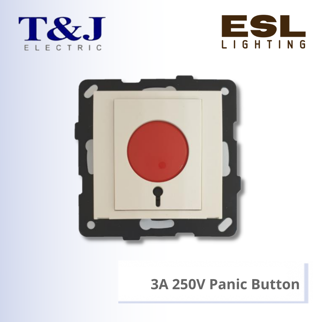 T&J LAVINA"95" SERIES 3A 250V Panic Button - JC2-AL-W-LWH / JC2-AL-W-LBL