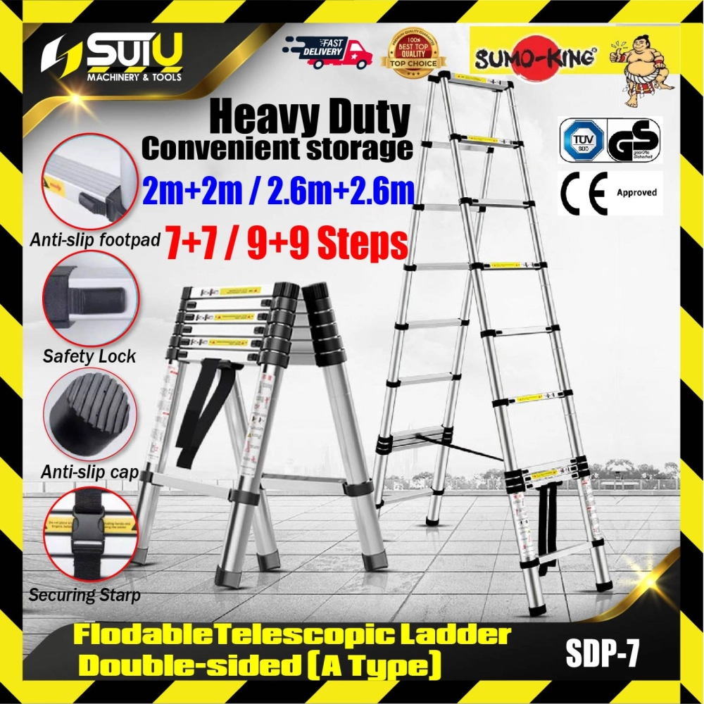 SUMO KING SDP7 / SDP9 Foldable Telescopic Ladder Double-sided (A Type) 2m+2m