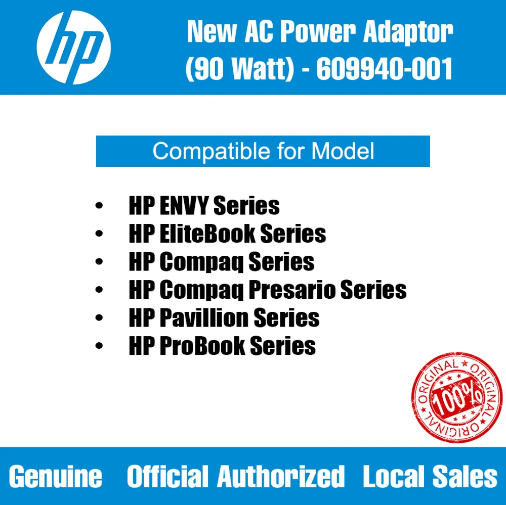 HP 609940-001 AC Power Adapter 90W