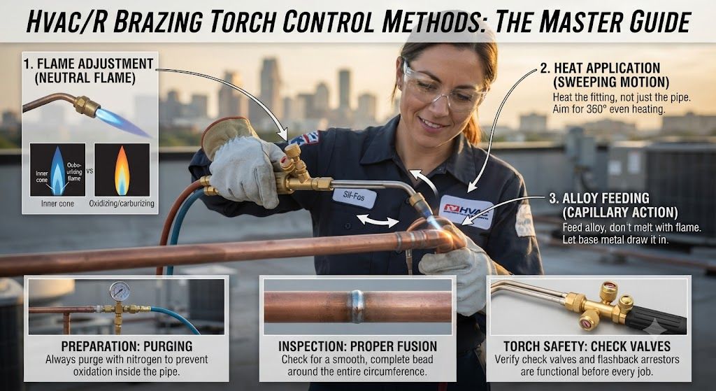 refrigeration pipe brazing torch control methods