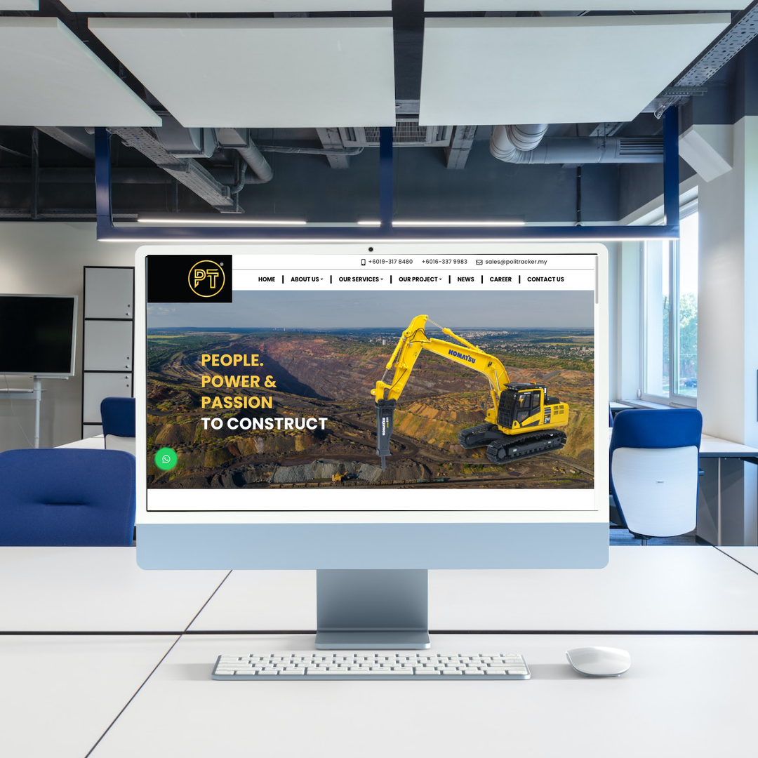 Construction Machinery Rental Website Portfolio for Project Enquiries | Pahang