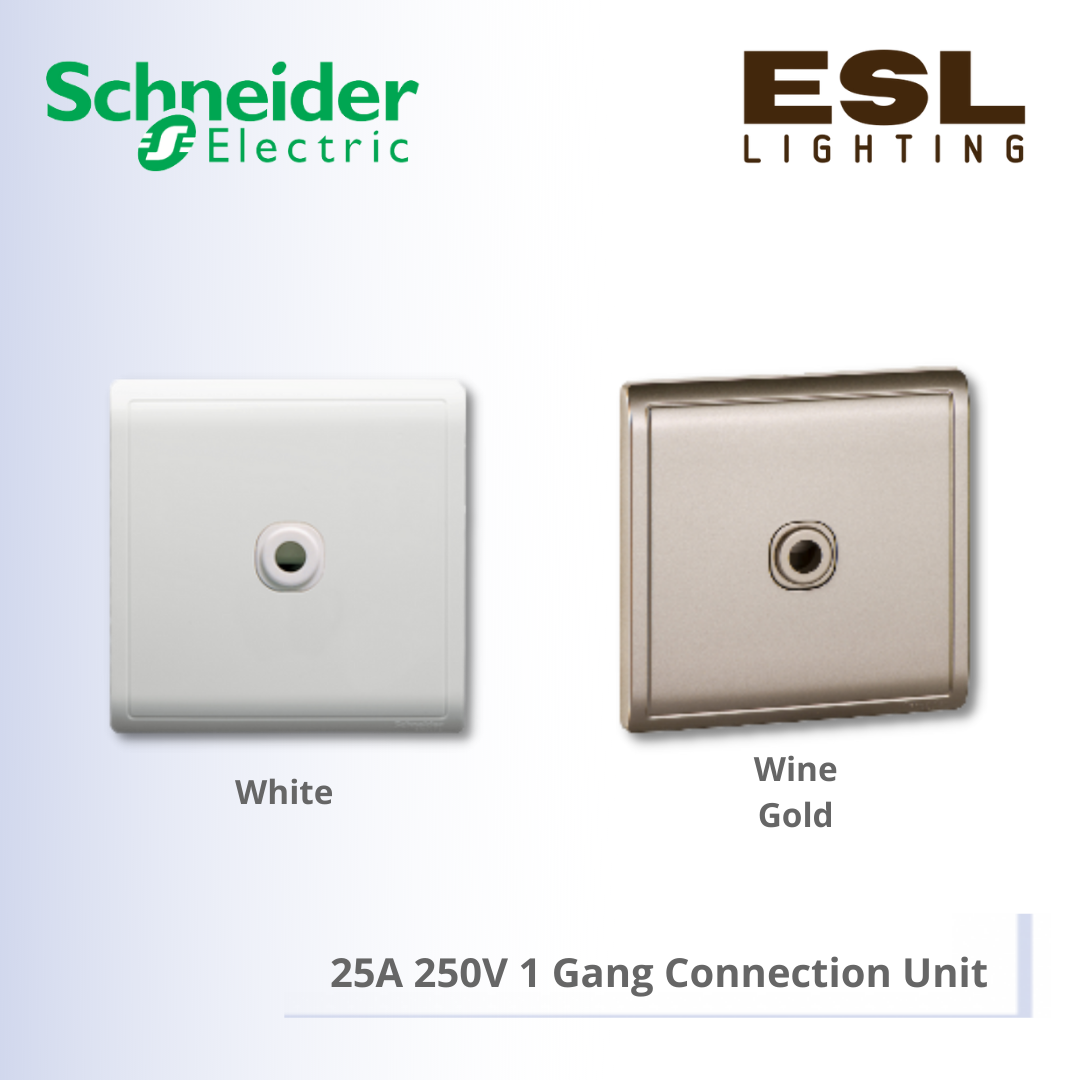 [DISCONTINUE] SCHNEIDER Pieno 25A 250V 1 Gang Connection Unit - E8231TB_WE_G11 E8231TB_WG_G11