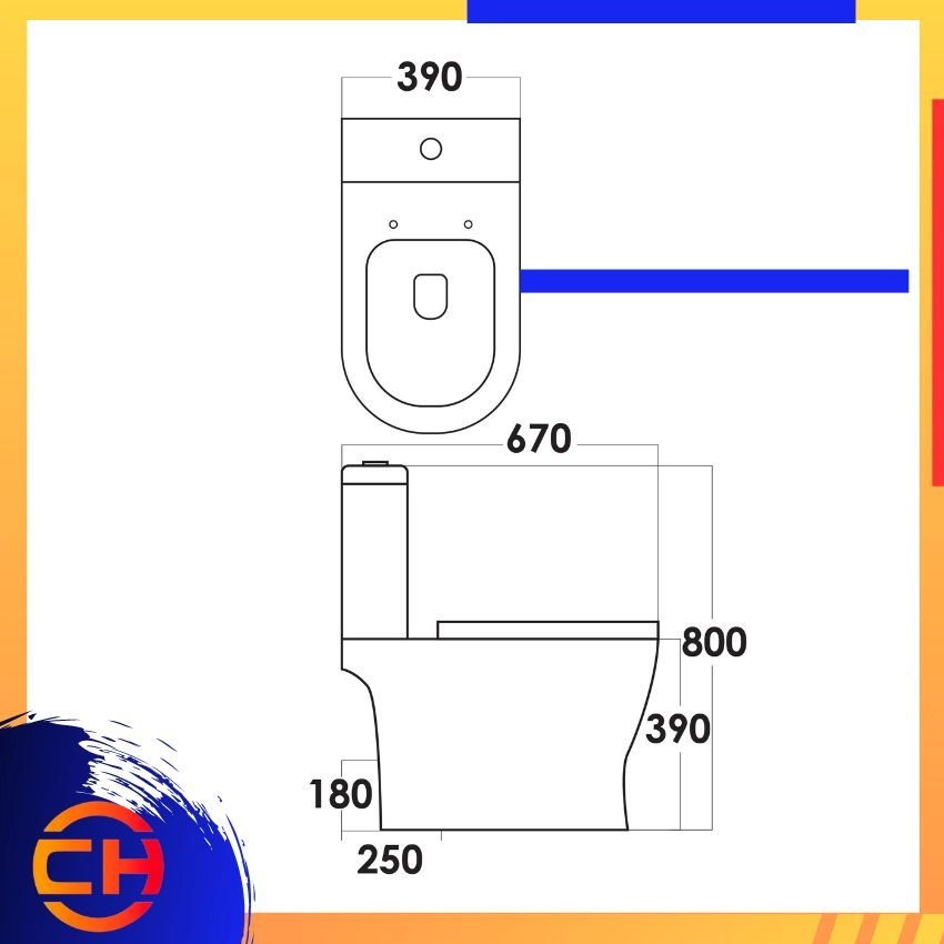 SORENTO CLOSE - COUPLED WATER CLOSET SRTWC8826 - RL 