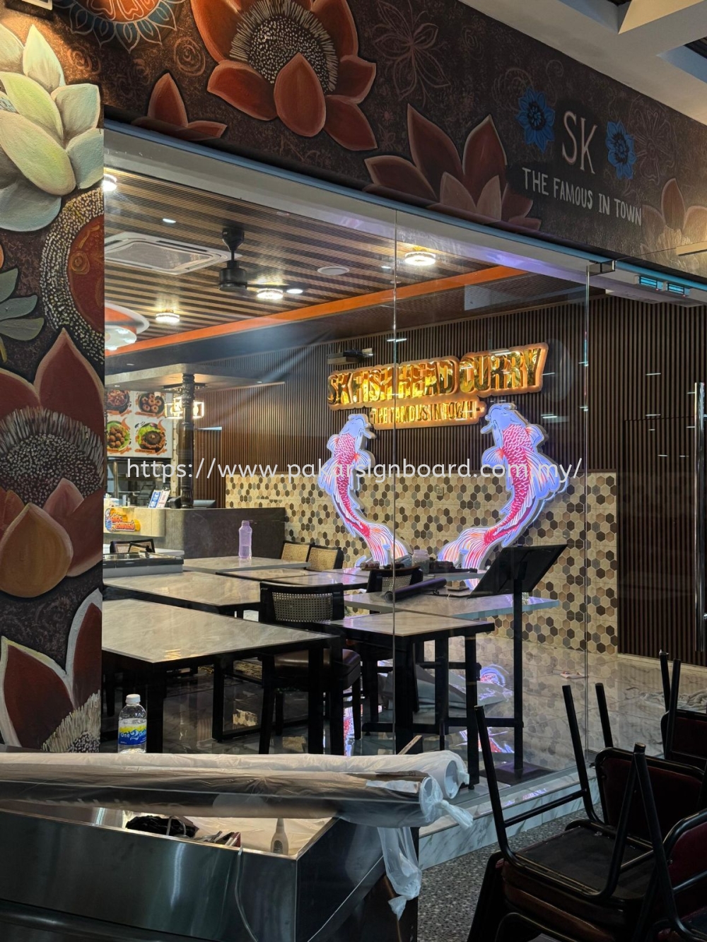 RESTORAN STAINLESS STEEL GOLD MIRROR 3D LED BACKLIT AND FRONLIT SIGNBOARD