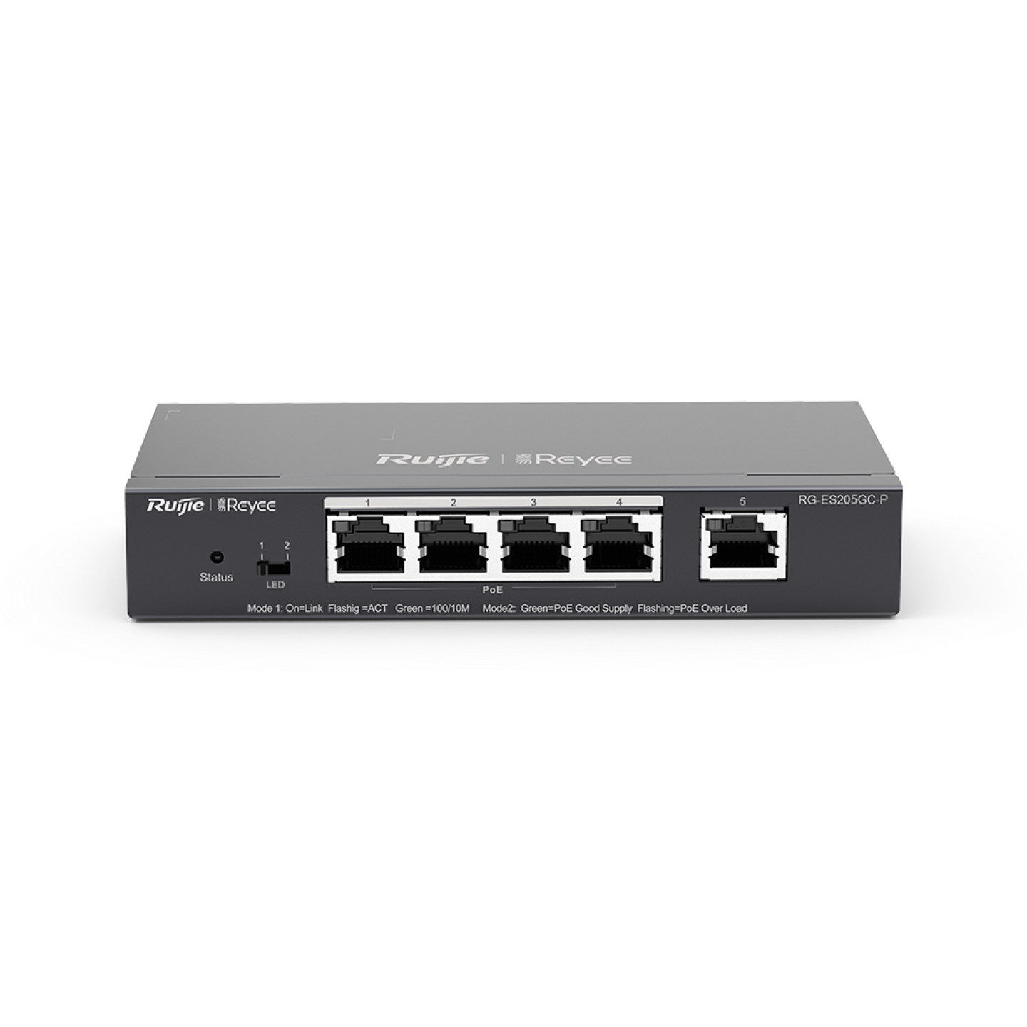 Ruijie - RG-ES205GC-P （5-Port Gigabit Smart Cloud Mananged PoE Switch）