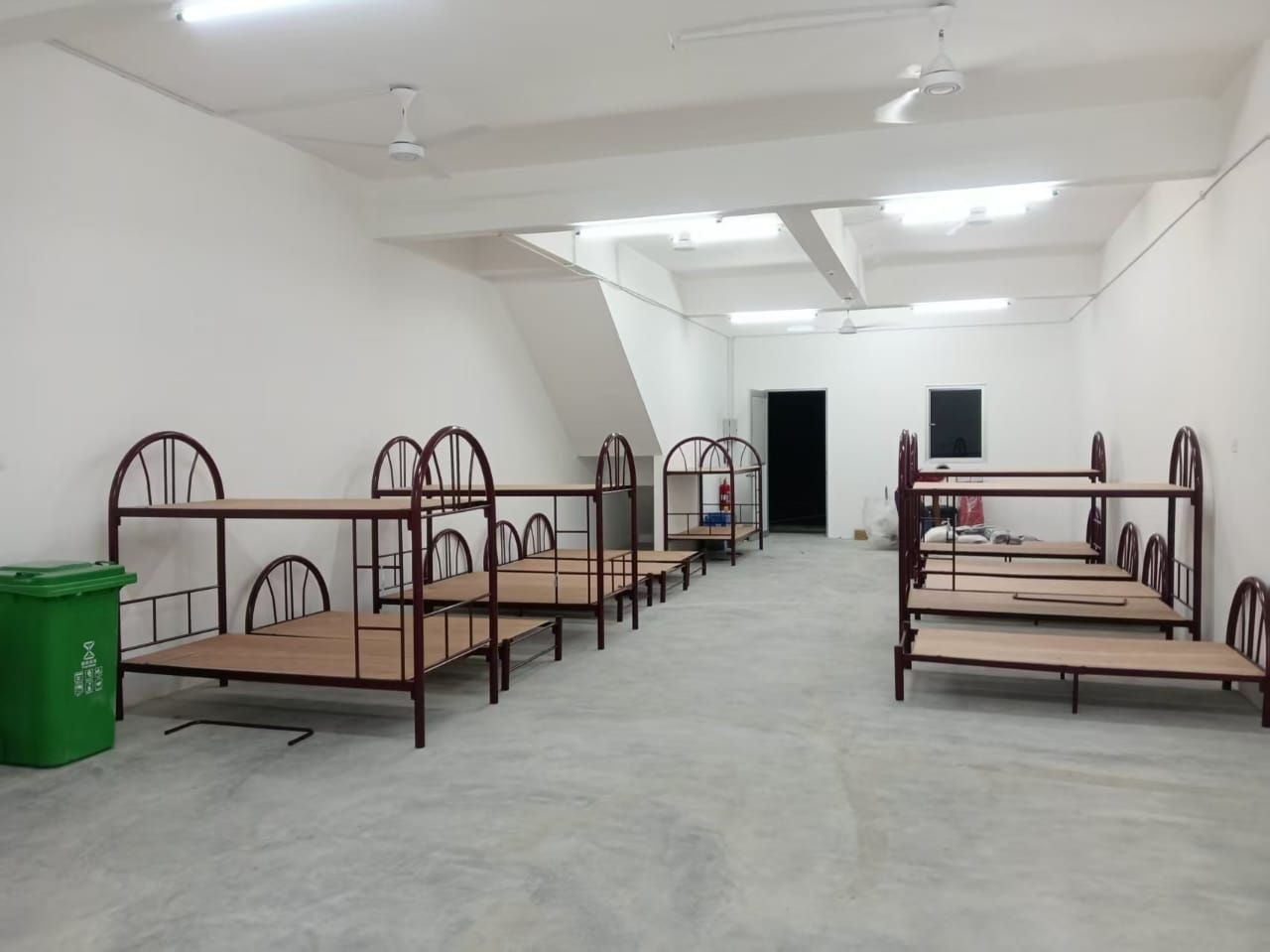 Heavy Duty Splitable Double Decker Metal Bed with Plywood Base | JTK Standard Worker Hostel Bunk Bed | Foreign Worker Bed Malaysia