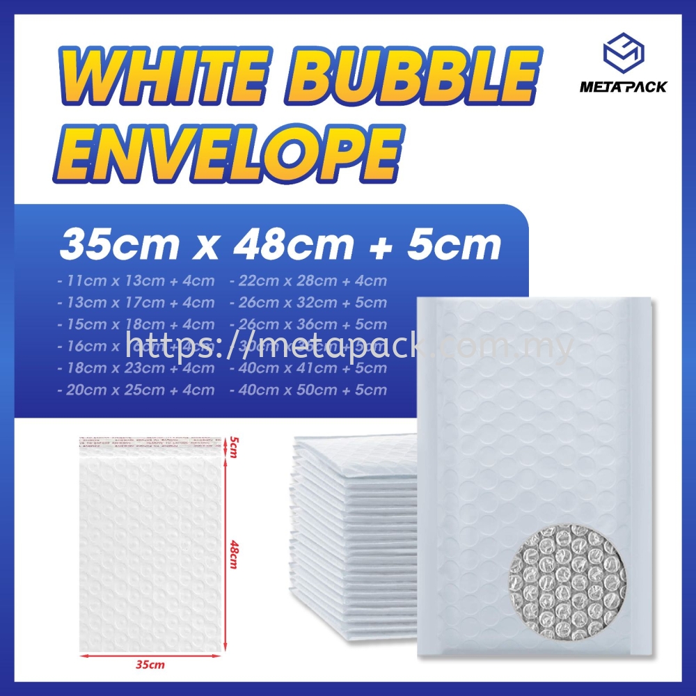 White Bubble Envelope 35cm X 48cm + 5cm Selangor, Kuala Lumpur (KL ...
