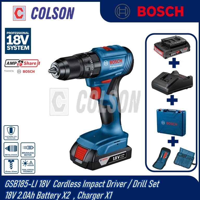 BOSCH GSB185-LI 18V Cordless Impact Driver /Drill  Solo / Set