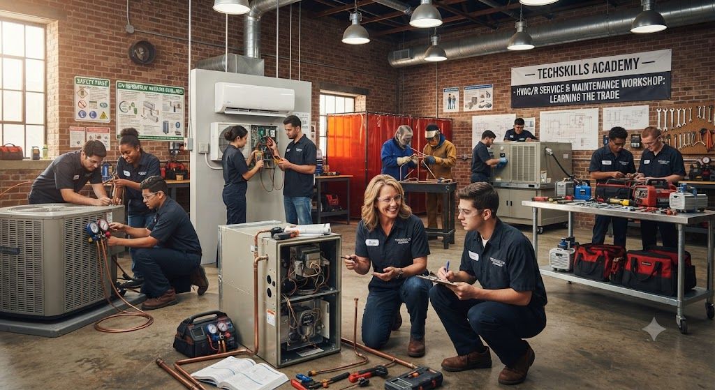 HVAC servicing and maintenance workshop