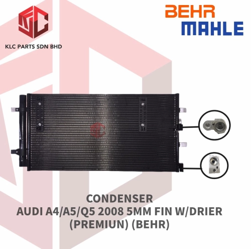 CONDENSER AUDI A4/A5/Q5 5MM FIN W/DRIER (PREMIUN) (BEHR)