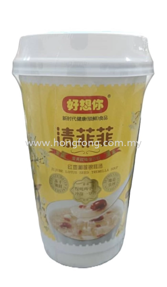 HAOXIANGNI 26G QINGFEIFEI JUJUBE DRINK CUP-LOTUS TREMELLA SOUP好想你 清菲菲 红枣湘莲银耳羹 杯装(24*26G)