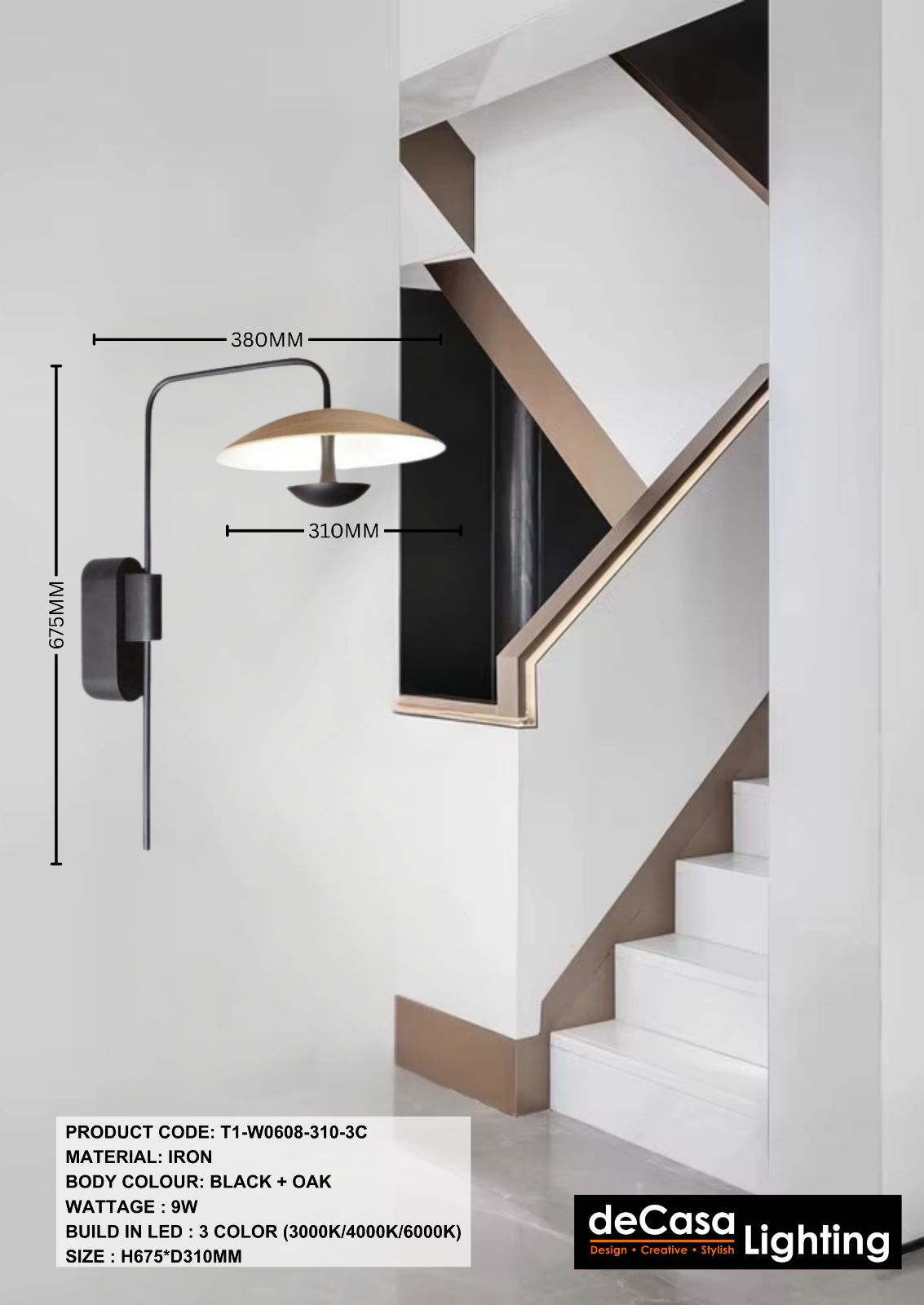 NORDIC LED WALL LIGHT - (T1-W0608-310-3C)