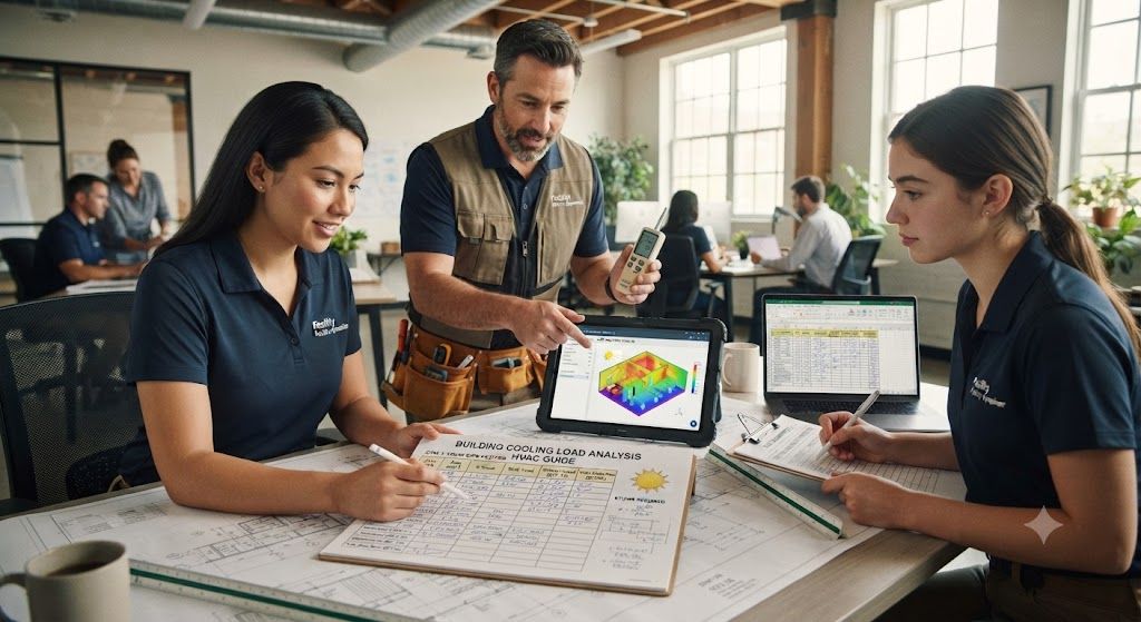 HVAC system sizing based on building cooling load
