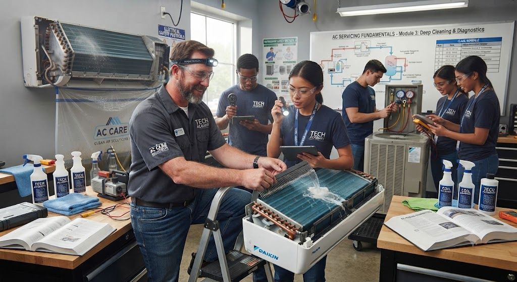 Air conditioning cleaning and inspection training