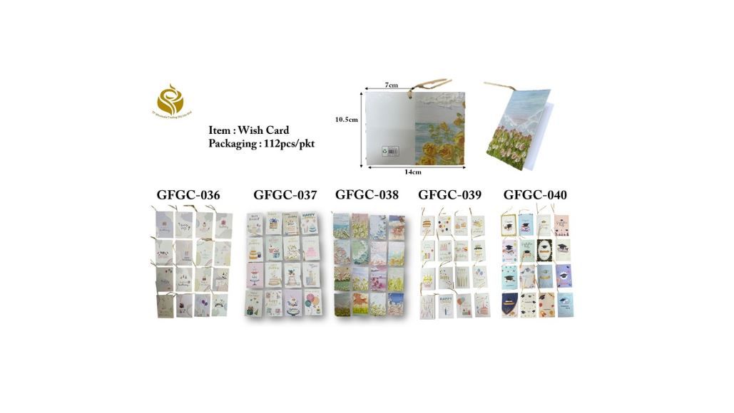 Wish Cards - Blank Greeting Cards for All Occasions (GFGC-036/036/037/038/039/040)
