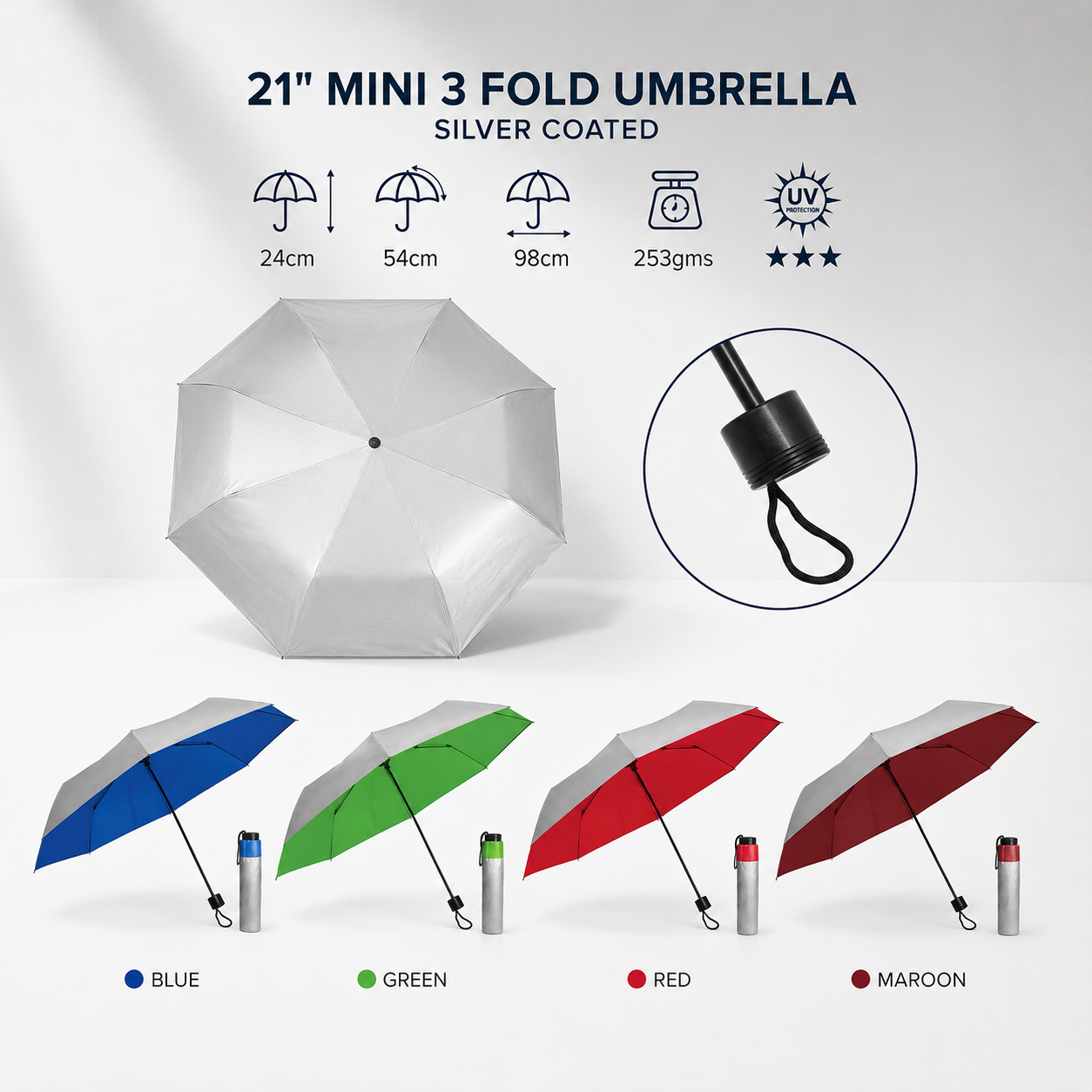 UV Protection Manual Open Folding Umbrella