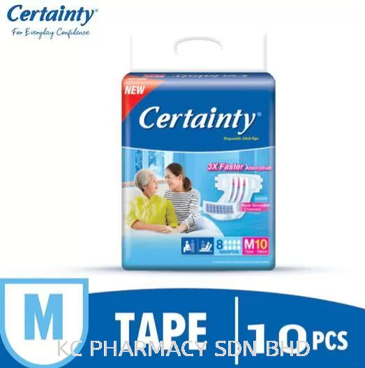 Certainty Tape Adult Diaper Size M 10'S