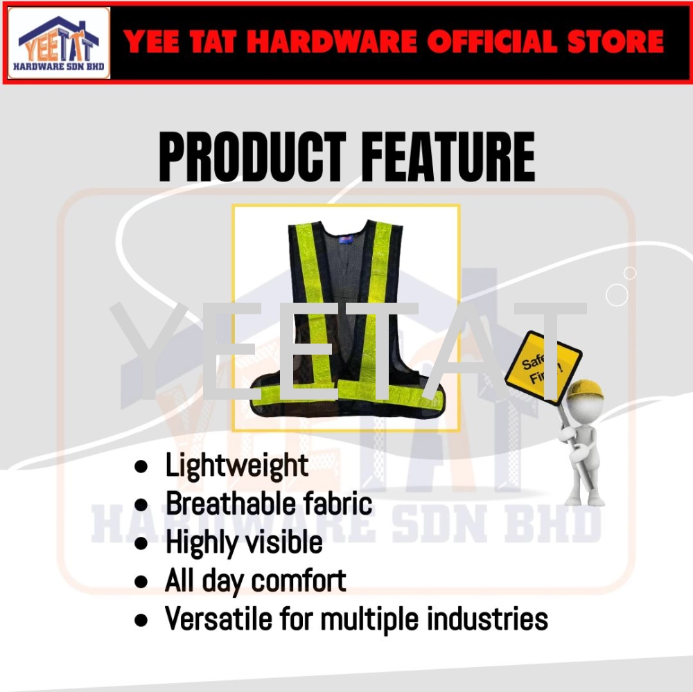 STAG Black Safety Vest / Highly Visible / All Day Comfort / Versatile