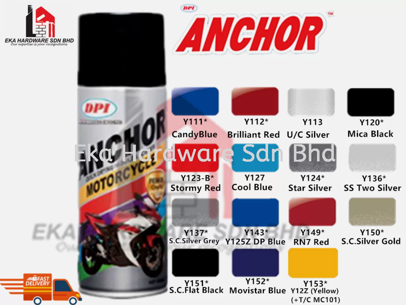 Anchor Spray Paint Yamaha Color (Y150* S.C.Silver Gold)-400ml
