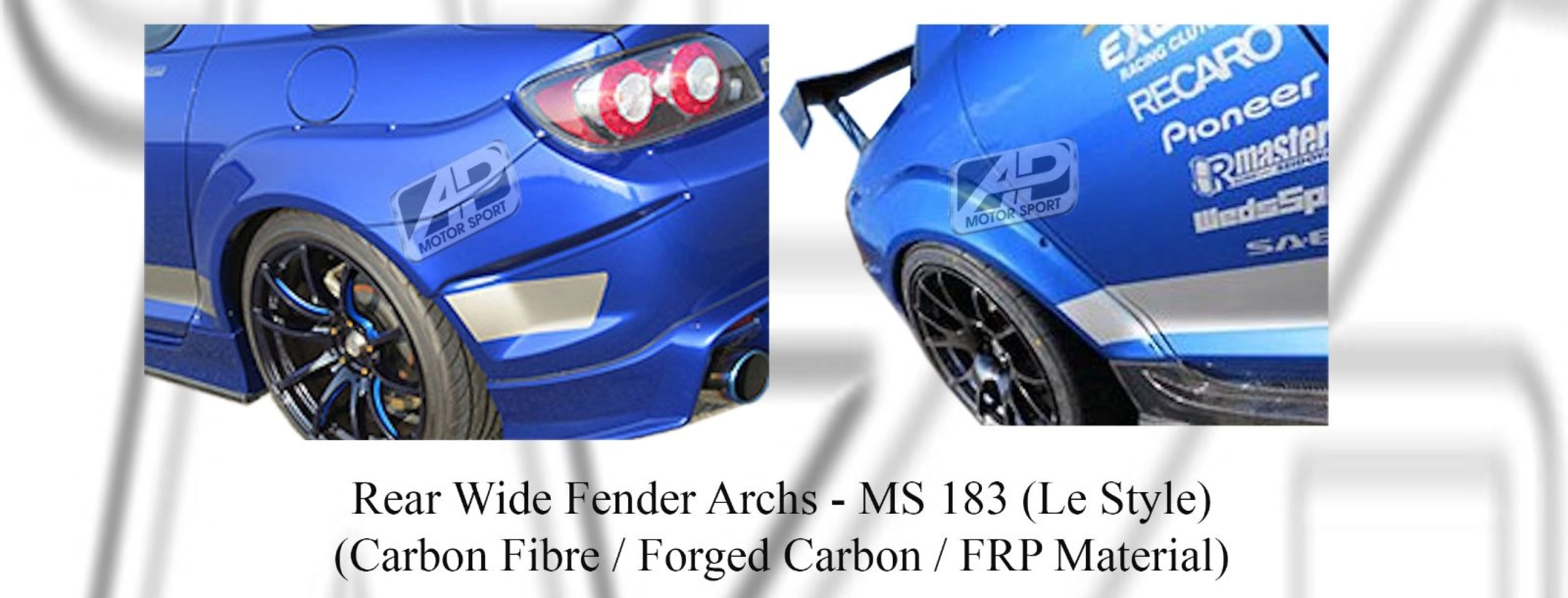 Mazda RX8 Le Style Rear Wide Fender Archs (Carbon Fibre / Forged Carbon ...