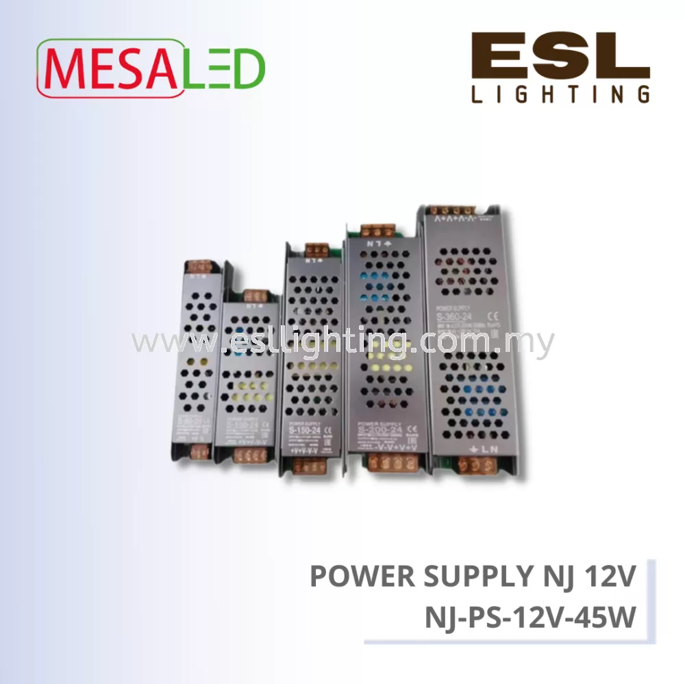 MESALED POWER SUPPLY NJ 12V 45W - NJ-PS-12V-45W