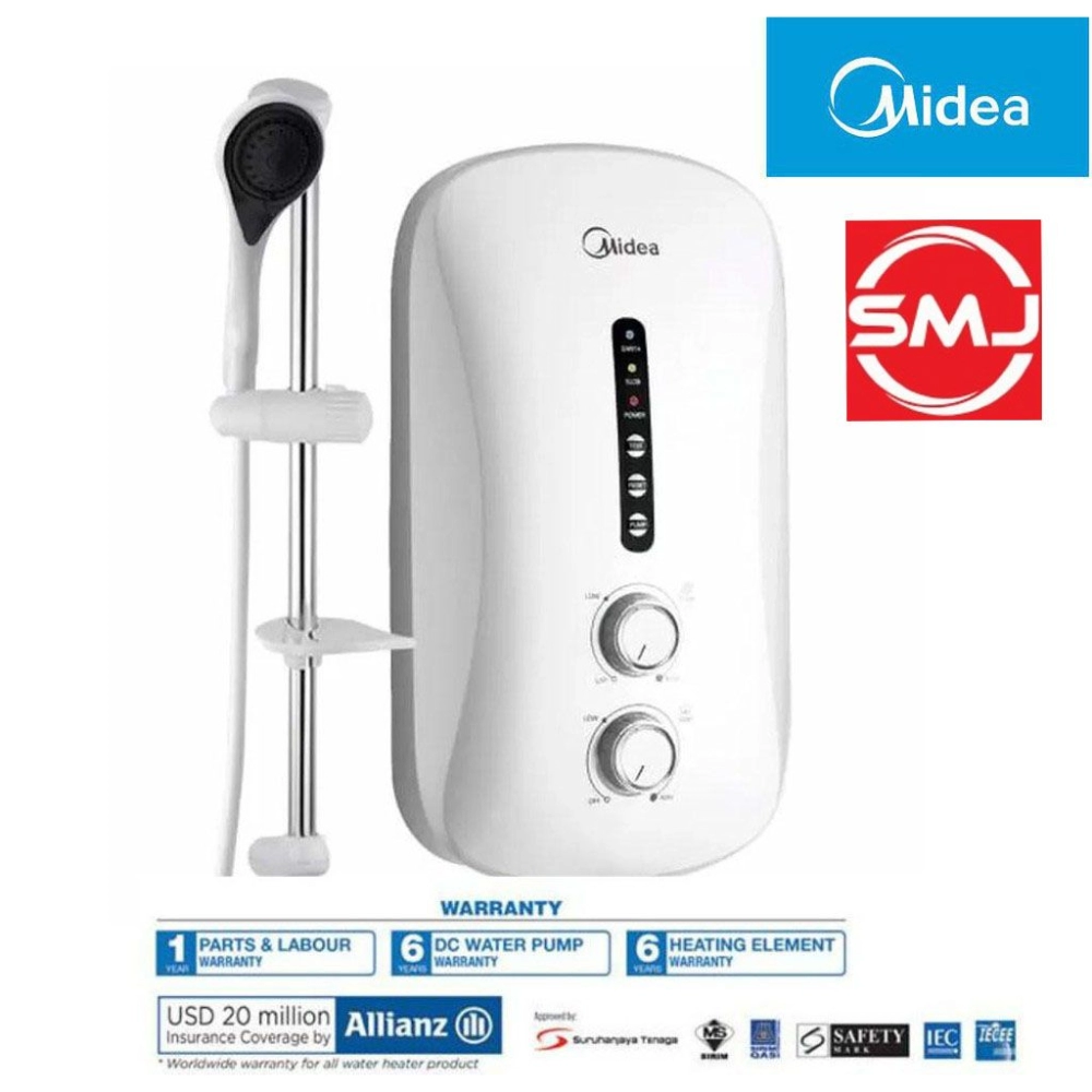 Midea MWH-38P3 Water Heater With DC Silent Pump (White)