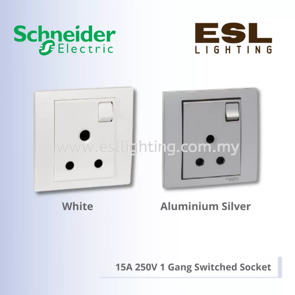 SCHNEIDER Vivace 15A 250V 1 Gang Switched Socket - KB15_15_WE_G11 KB15_15_AS_G11