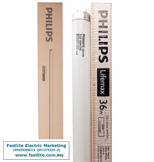 Philips Lifemax 36W/765 Cool Daylight T8 4ft Fluo Tubes
