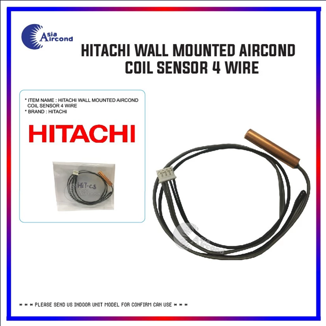 HITACHI WALL MOUNTED AIRCOND INDOOR COIL SENSOR 4 WIRE THERMISTOR COPPER HEAD REPLACEMENT PART