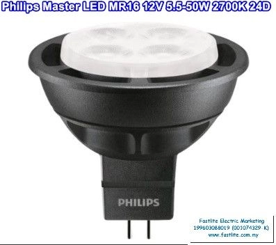 Philips Master LED MR16 12V 5.5-50W 2700K 24D Non-Dim