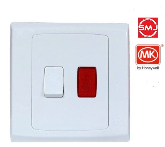 MK S8423WHI 20A 1 Gang DP Switch c/w Neon (SIRIM Approved)