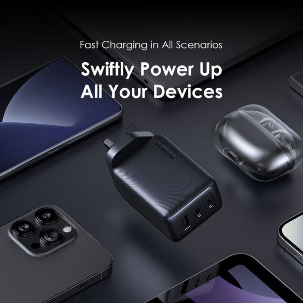 ORAIMO 65W ALL-IN-ONE GaN CHARGER For Phones and Laptops OCW-7652U+116CC BLACK