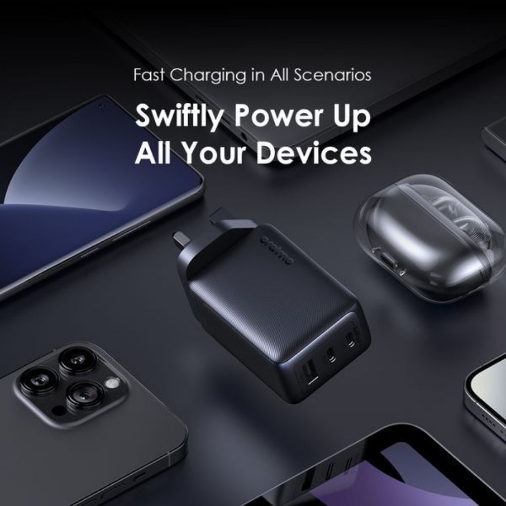 ORAIMO 65W ALL-IN-ONE GaN CHARGER For Phones and Laptops OCW-7652U+116CC BLACK