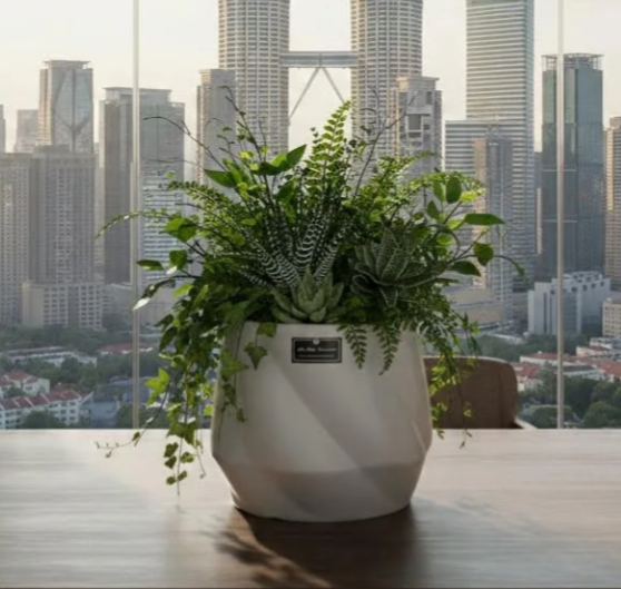 Trusted Ceramic Flowerpot Supplier Kuala Lumpur PC1247-18450-GY | Eden Landsacpe Sdn Bhd