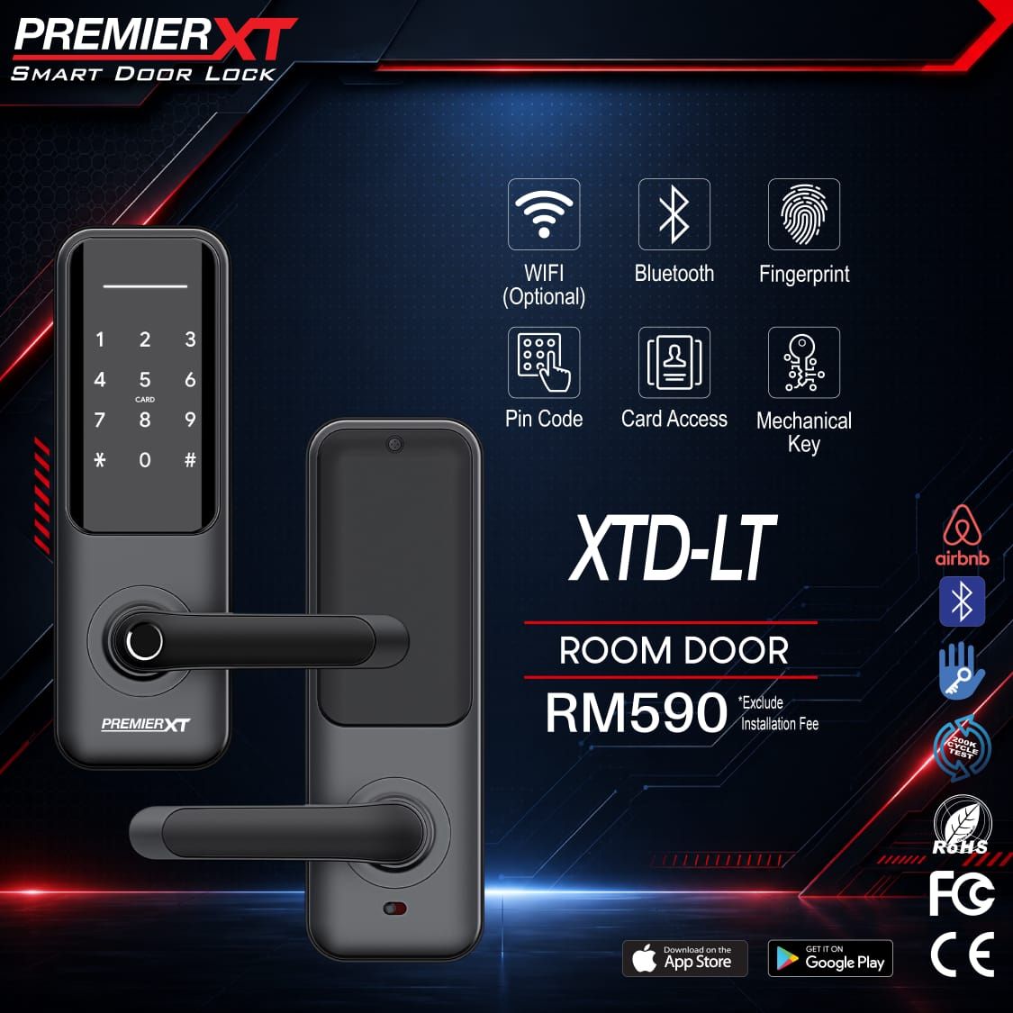 Premier XT Smart Door Lock XTD-LT Lever Handle Smart Lock