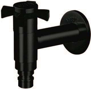 IT-W5051J6-BL Wall Hose Bib Tap – Premium Black Finish Outdoor Bib Tap for Garden & Utility Use