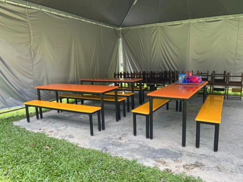 Canteen Table Fibreglass Top Water Resistant | Cafeteria Table and Bench | Food Court Table and Bench | Meja Kantin Kilang  | Cafe Furniture |  KL | Kedah | Johor |  Perak | Melaka